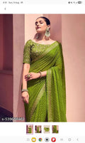 Bandhani Printed Georgette Saree with Banarasi Border