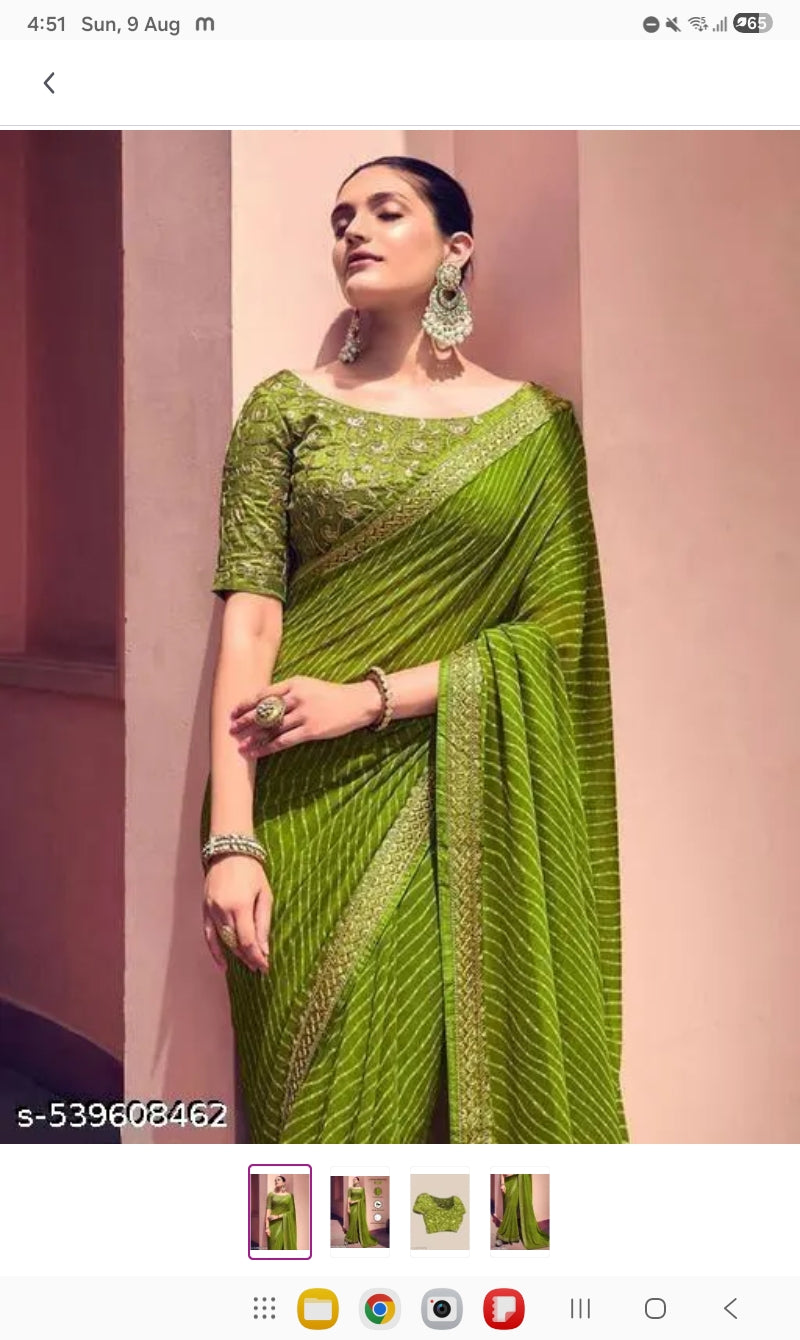Bandhani Printed Georgette Saree with Banarasi Border