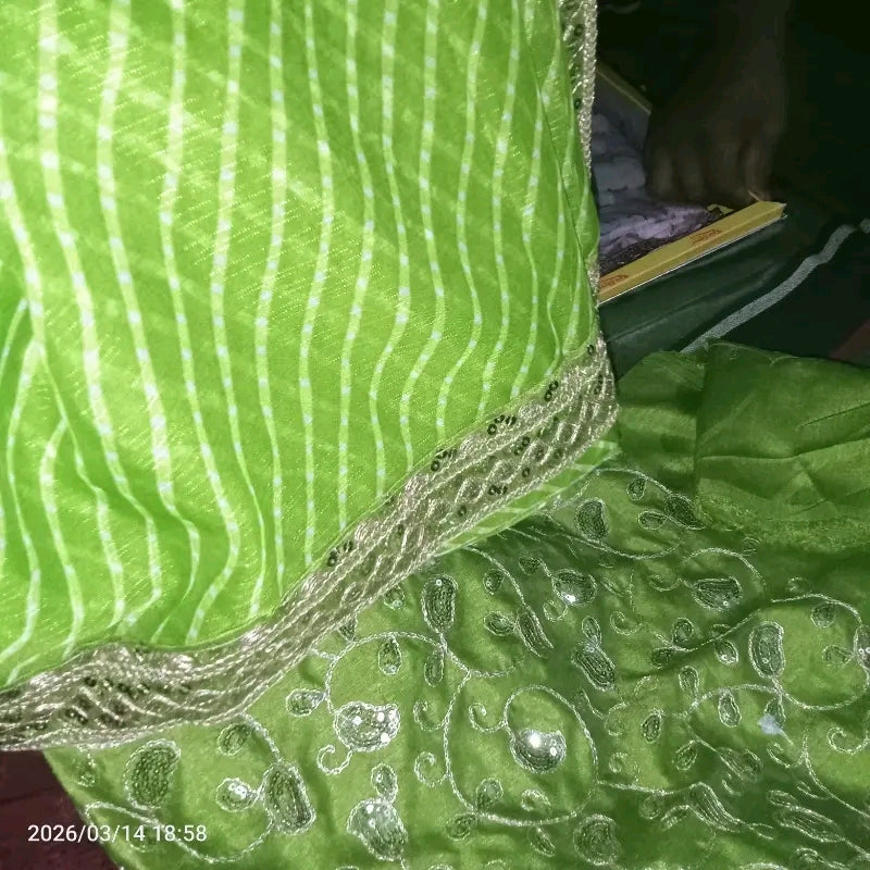 Bandhani Printed Georgette Saree with Banarasi Border