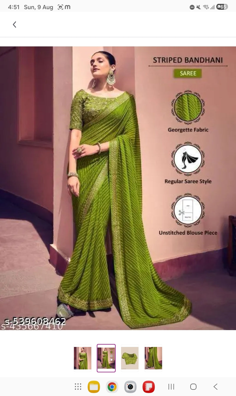 Bandhani Printed Georgette Saree with Banarasi Border
