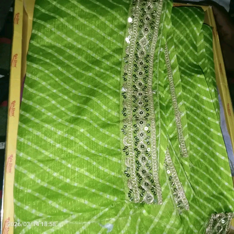 Bandhani Printed Georgette Saree with Banarasi Border