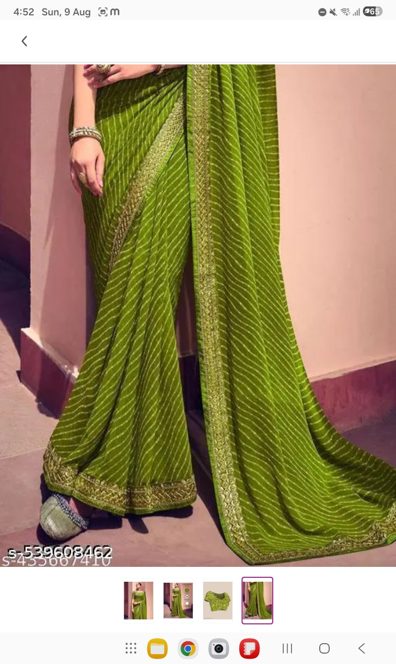 Bandhani Printed Georgette Saree with Banarasi Border