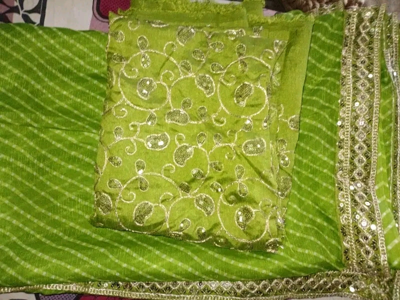 Bandhani Printed Georgette Saree with Banarasi Border